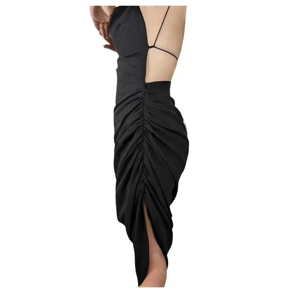 AMY ENJOY LIFE Backless Little Black Dress Size L - Picture 3 of 6